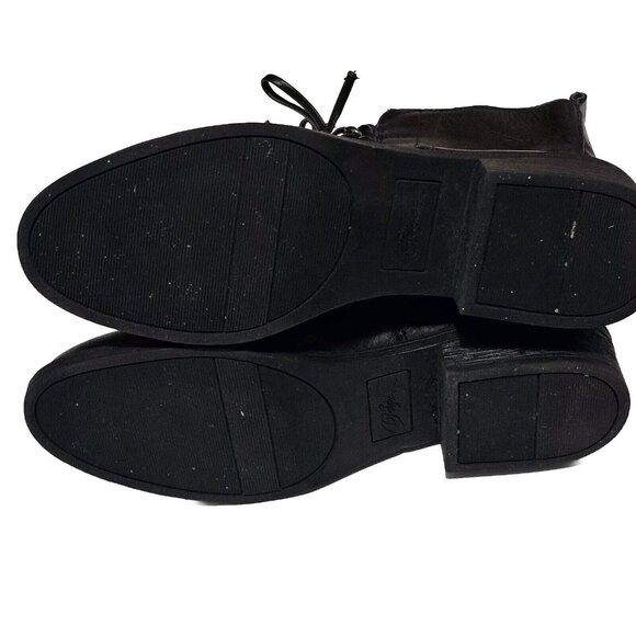 Fergie Womens Nemo Mid Calf Ankle Boots Black Zip Up + Laced Size 7.5M Punk Emo - Picture 7 of 11